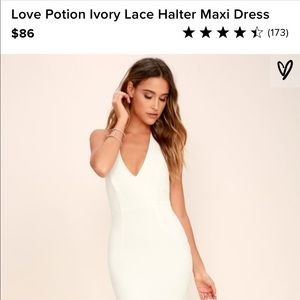 NWT Love Potion Ivory Lace Halter Maxi Dress Lulus